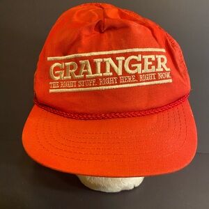 Vintage Grainger Red Snapback Hat